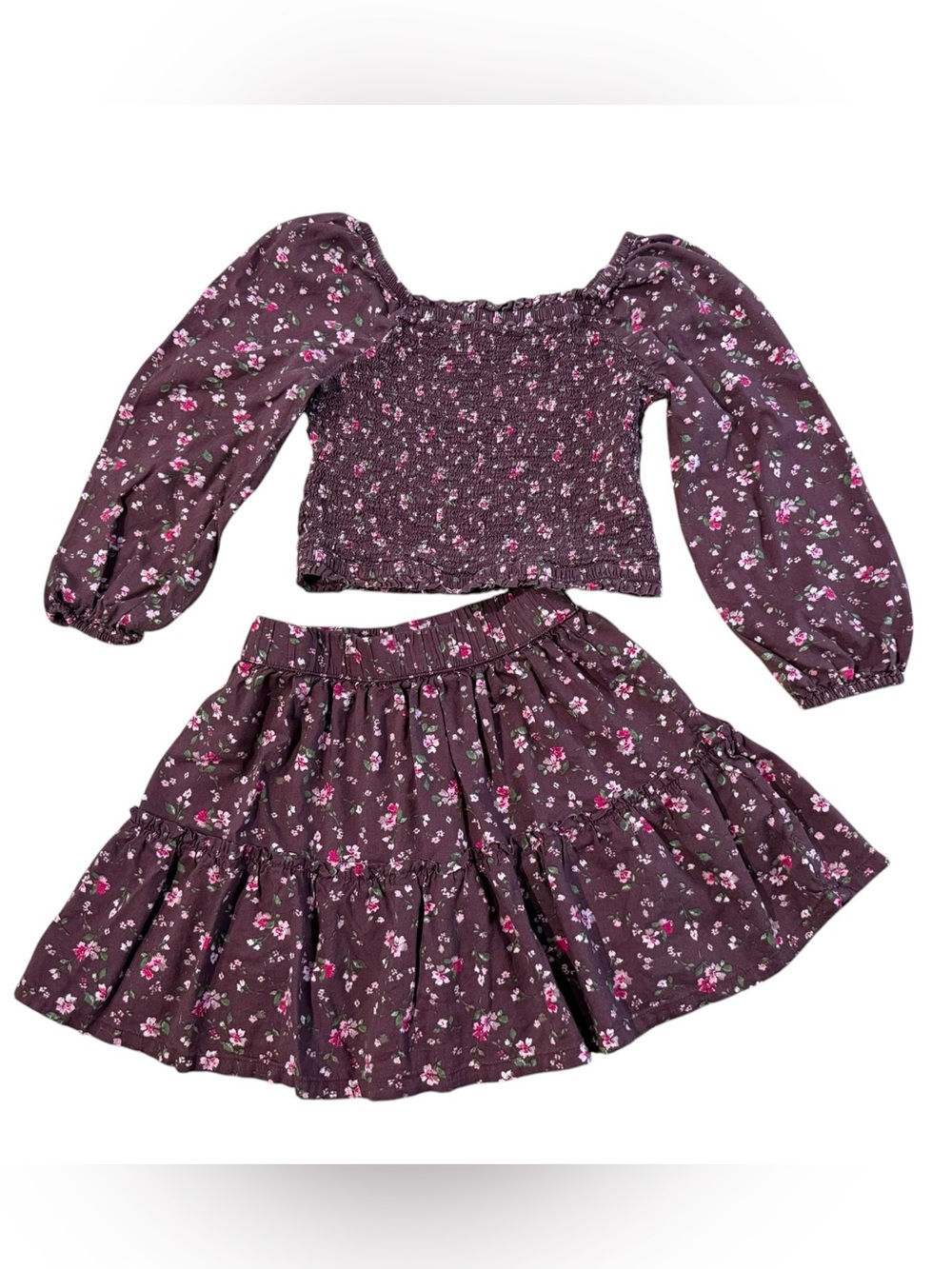 Gap Floral Smocked Skirt Set Size Medium